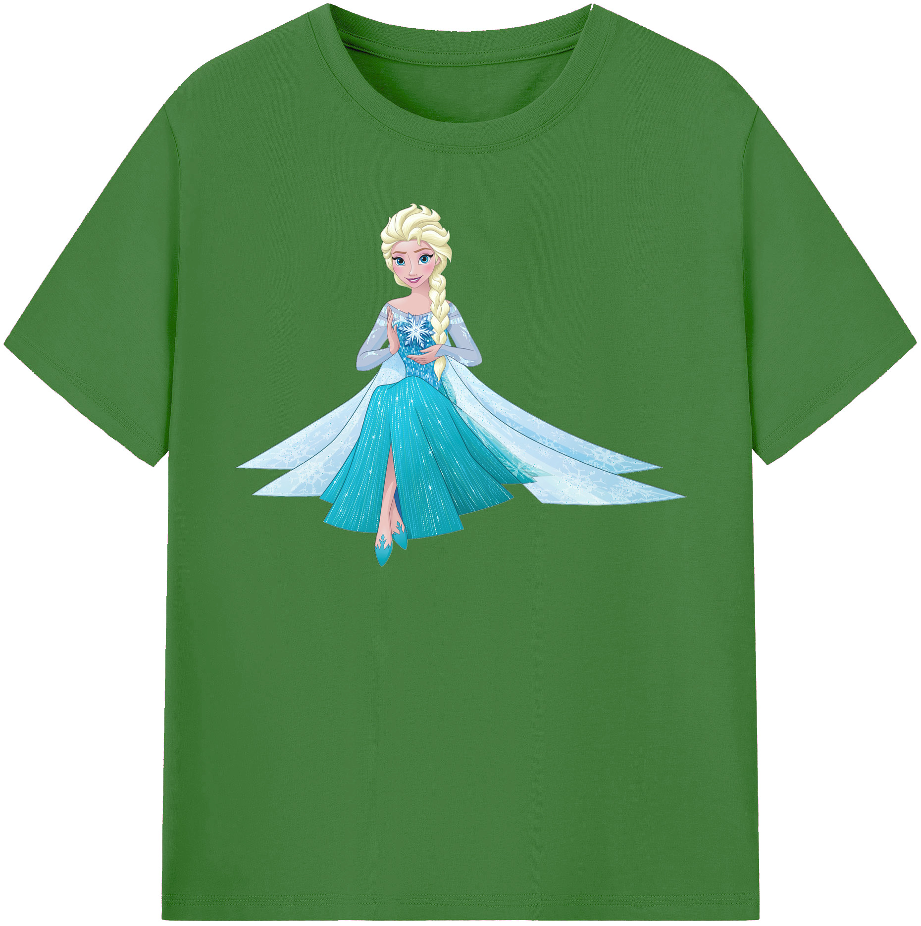 （画像用） アナと雪の女王 アンナ エルサ Frozen Anna Elsa レディースカジュアルプリントTシャツ（綿100％）